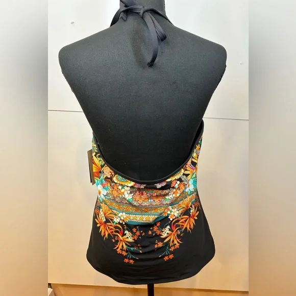 Kenneth Cole Tahiti Floral Halter Padded Tankini Top Size XL NWT - Picture 4 of 14